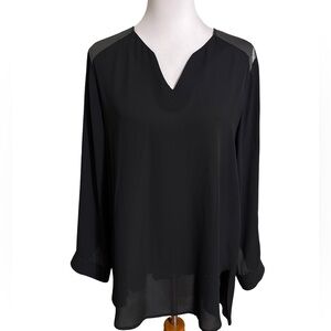 Chico's Elegant Black V-Neck Tunic Top